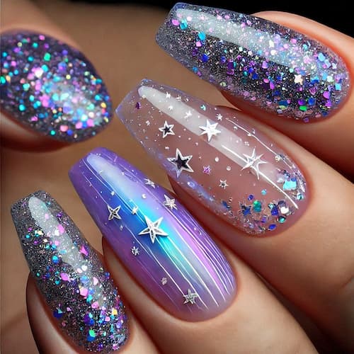 Estrellas de Aurora-diseños de uñas