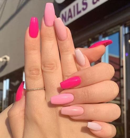 Tonos de rosa uñas