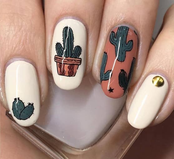 Uñas con cactus