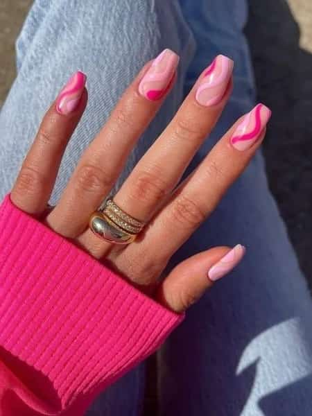 Uñas de acrílico rosa-Ideas de uñas acrílicas