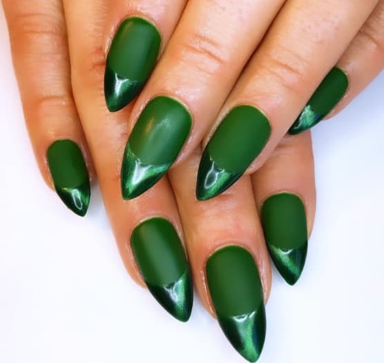 verde Combo metálico mate uñas